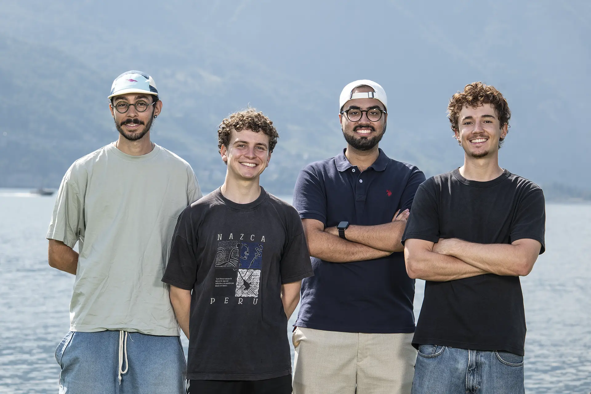 Photo de l'équipe ZigZag Visuals : Noah, Maxime, Tino et Benoit, de gauche à droite.
